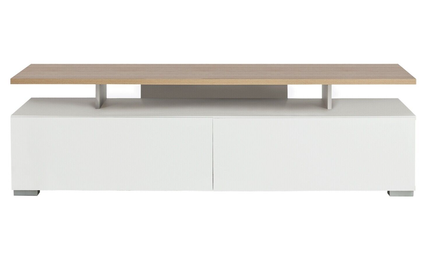 Habitat Floating Top TV Unit White Oak | Modern TV Stand Storage Cabinet Living
