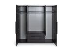 Hallingford 4 Door 3 Drawer Wardrobe - Anthracite | Modern Bedroom Storage