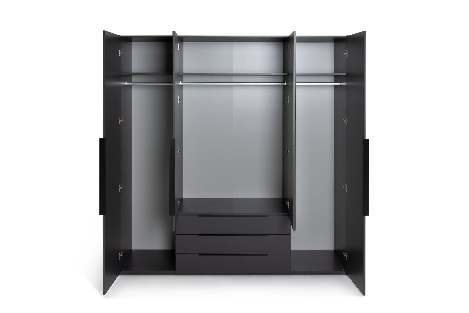 Hallingford 4 Door 3 Drawer Wardrobe - Anthracite | Modern Bedroom Storage