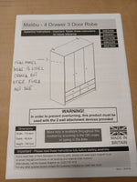 Malibu 3 Dr 4 Drawer Wardrobe - Black Oak Effect (B Grade/1103)