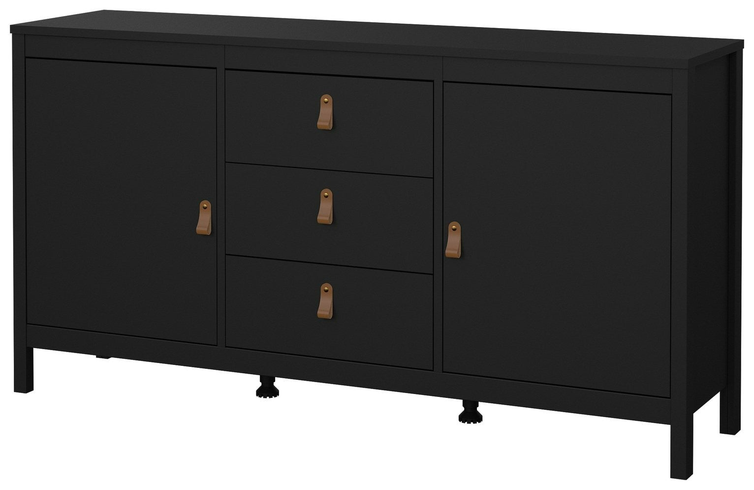 Tvilum Madrid 2 Door 3 Drawer Sideboard - Black | Black sideboard