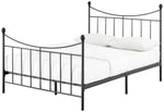 Clara Kingsize Metal Bed Frame Black | Traditional Metal Bed with Sprung Slats