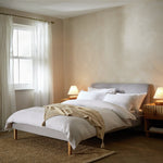 Ren Kingsize Fabric Bed Frame - Light Grey | soft fabric bed frame
