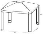 Home 3m x 3m Garden Gazebo - Cream | Cream Outdoor Gazebo Canopy Shelter Patio