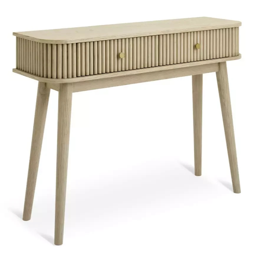 Home Kendi 2 Drawer Console Table Natural | Hallway Storage Furniture Unit