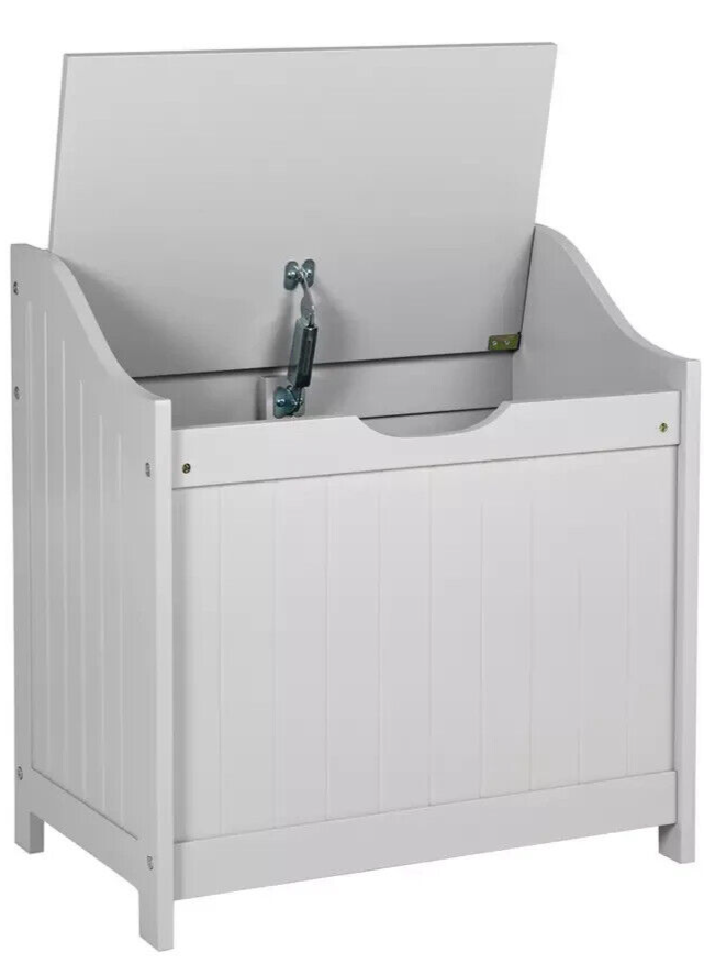 60 Litre Monks Bench Style Laundry Box - Grey