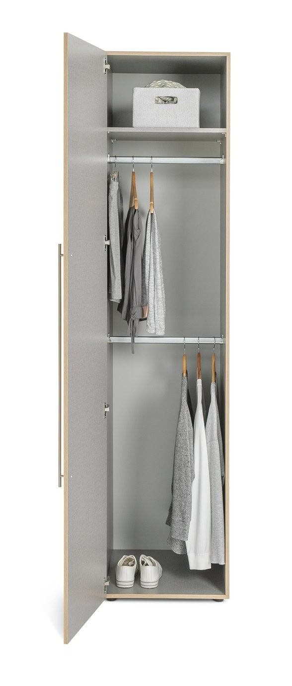 Atlas 1 Door Wardrobe - Oak | Minimalist Visual Style