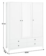 Habitat Minato 3 Door 4 Drawer Wardrobe - White