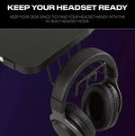 X Rocker Arteon RGB Esports Gaming Desk Black | App Controlled LED Computer Desk