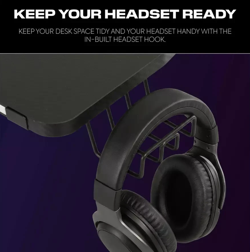 X Rocker Arteon RGB Esports Gaming Desk Black | App Controlled LED Computer Desk