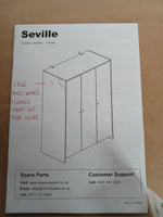 Home Seville 3 Door Wardrobe - White