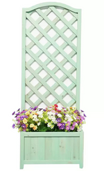 Original And Home Straight Lattice Planter Green | Outdoor Garden Plant Pot Trel