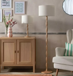 Bobbin Ash Wood Stick Floor Lamp - Natural