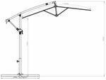 Home 2.5m Overhanging Garden Parasol - Cream | Outdoor Patio Sun Shade Umbrella
