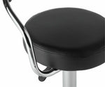 Executive Gas Lift Bar Stool with Back Rest - Black | Adjustable Kitchen Chair