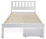 Habitat Ronnie Single Bed Frame and Drawer - White | Sturdy Bed for Kids Adults