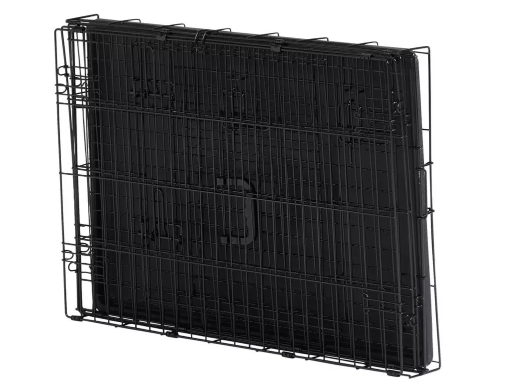 Double Door 30 Inch Pet Cage Medium | Metal Dog Crate Animal Kennel Furniture