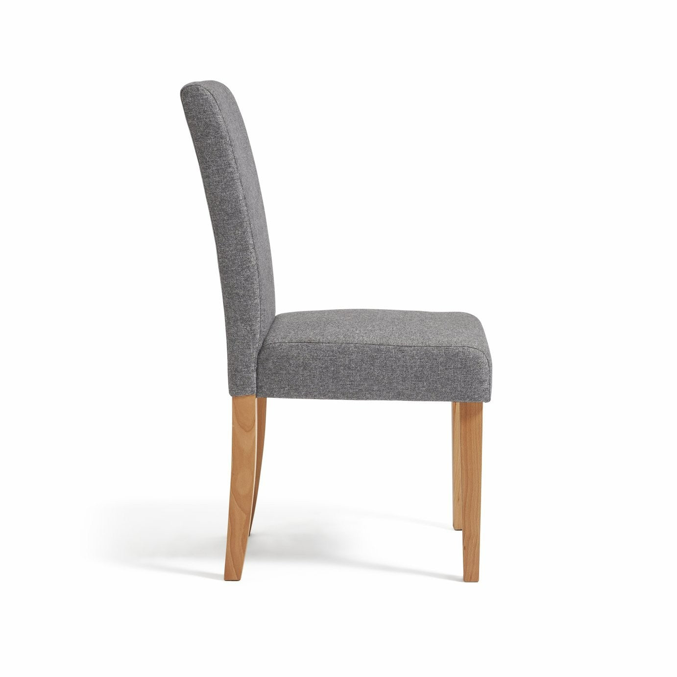 Home Pair of Tweed Fabric Dining Chairs - Grey | Textured Upholstered Comfort