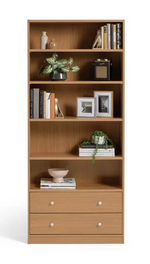 Maine 2 Drawer Bookcase - Oak Effect