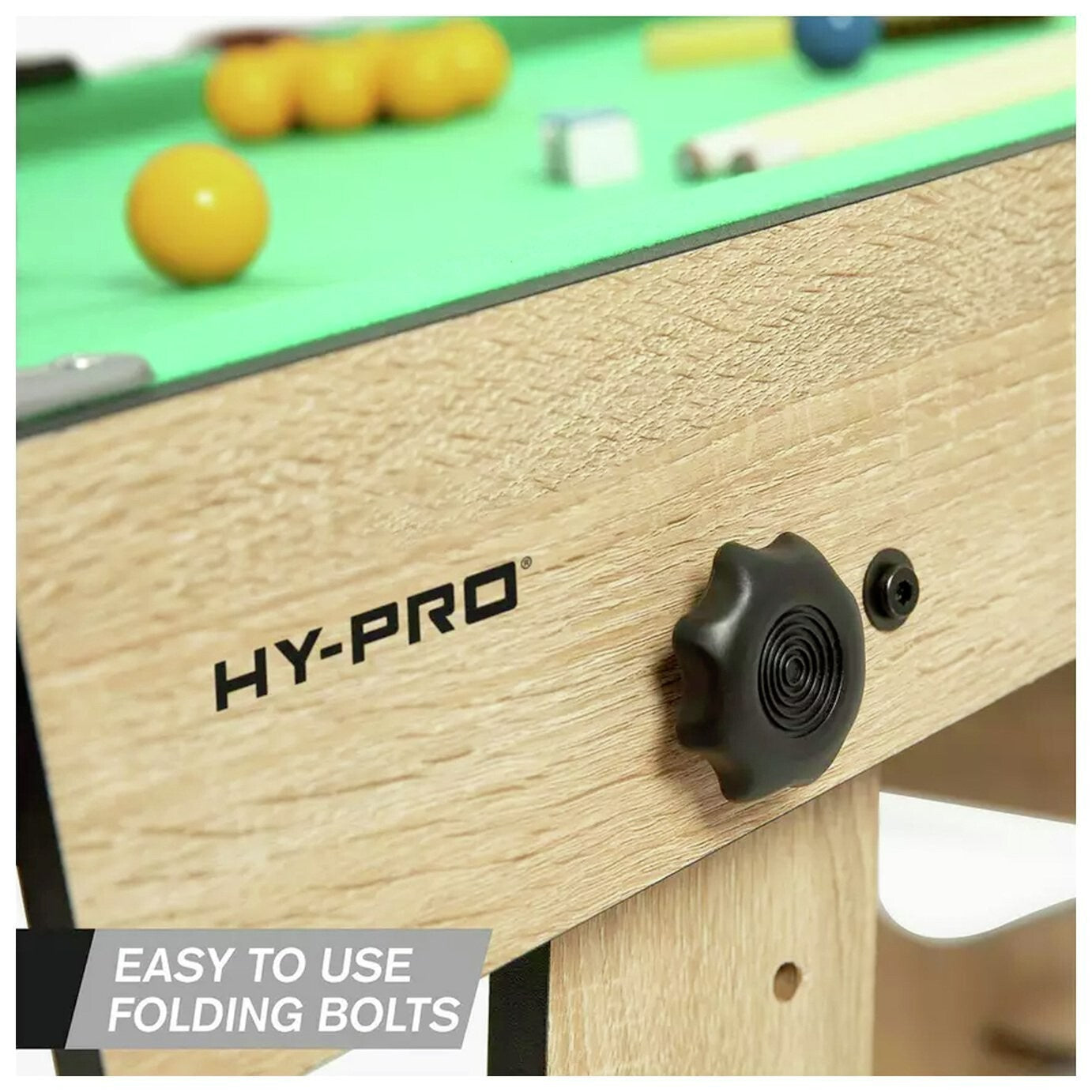 Hy-Pro 6ft Folding Snooker and Pool Table - Oak (B Grade)