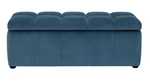 Home Home Maisie Velvet Large Storage Ottoman Blue | Upholstered Bedroom Storage