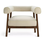 Habitat Elio Fabric Curved Armchair - Natural