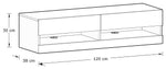 GFW Leon 120cm LED Wall TV Unit - Oak Effect