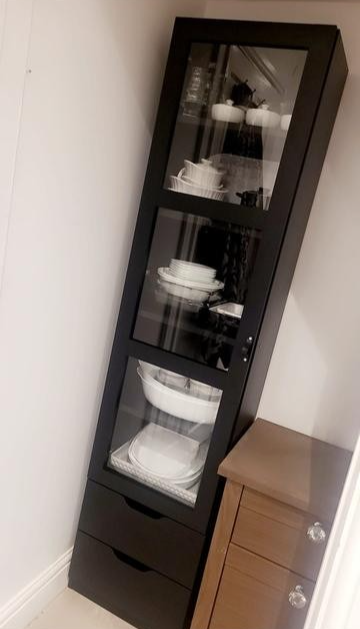 Compton 1 Door Glass Display Cabinet - Black
