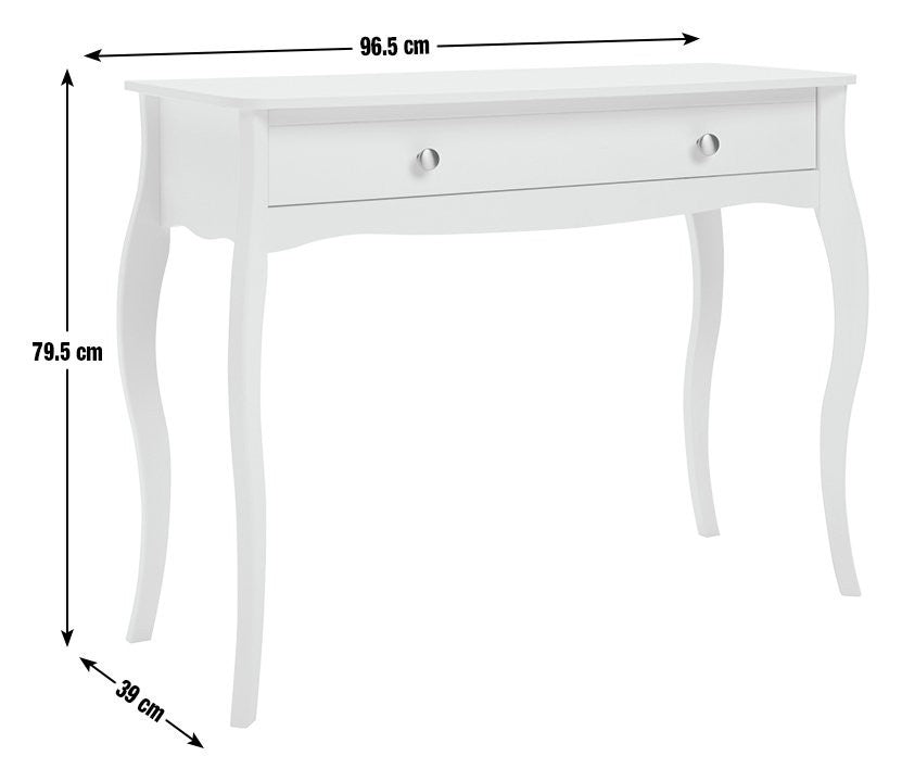 Home Amelie 1 Drawer Dressing Table - White | Stylish Makeup Station