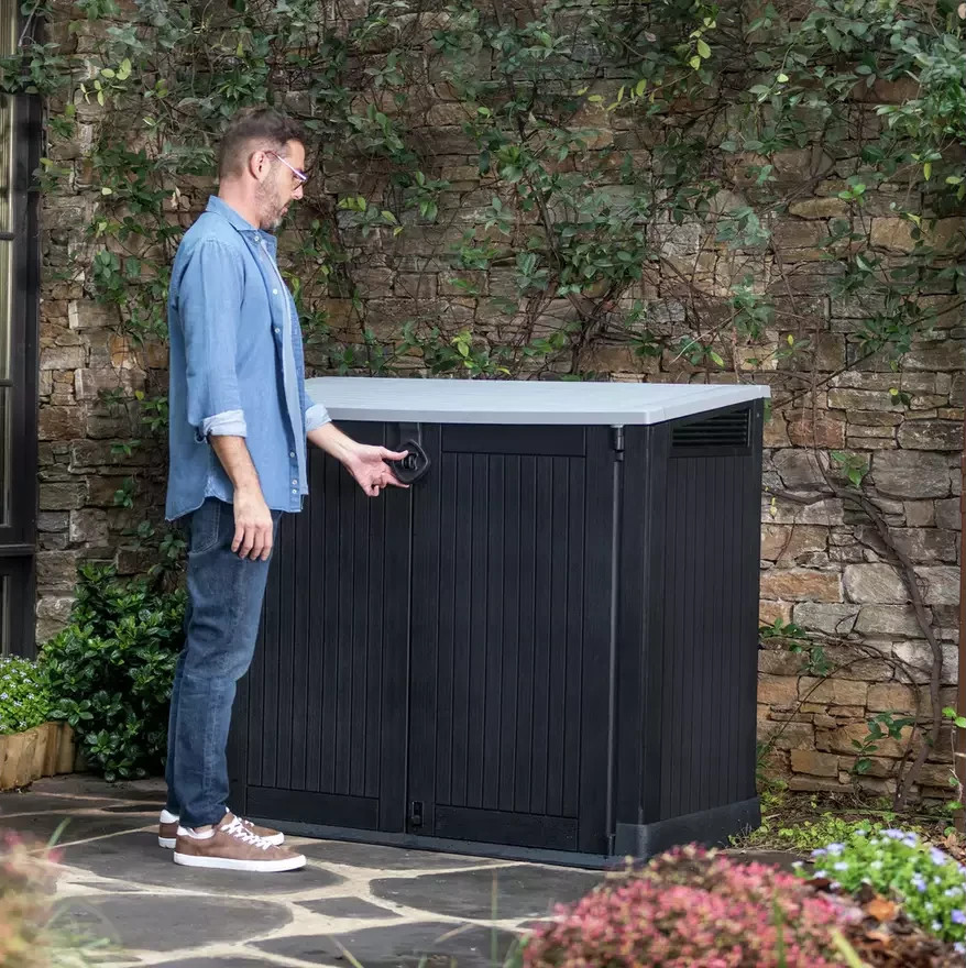 Keter Store It Out Midi 880L Garden Storage Dark Grey | Outdoor Garden Storage B