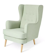 Callie Fabric Wingback Chair Green | Living Room Accent Armchair Furniture