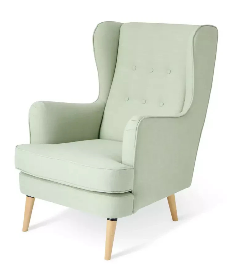 Callie Fabric Wingback Chair Green | Living Room Accent Armchair Furniture