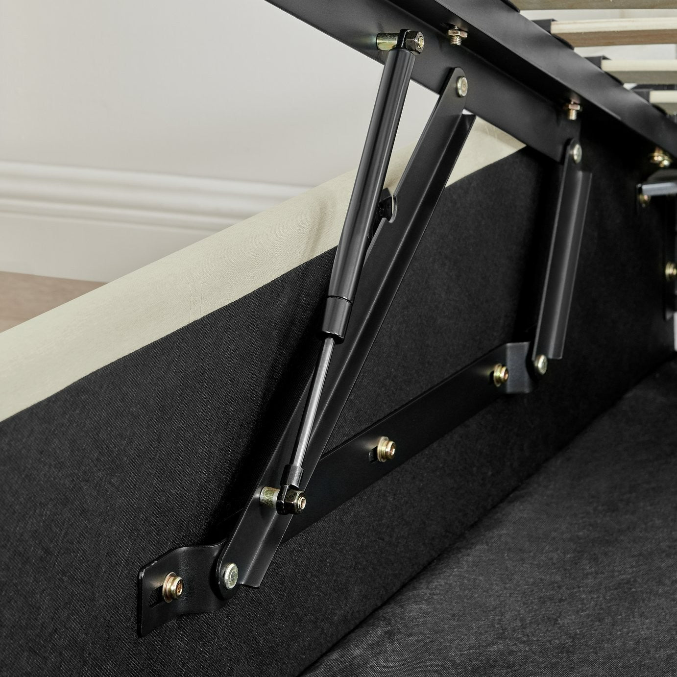 Home Heathdon Kingsize End Lift Ottoman Bed - Natural | Convenient Bed Storage