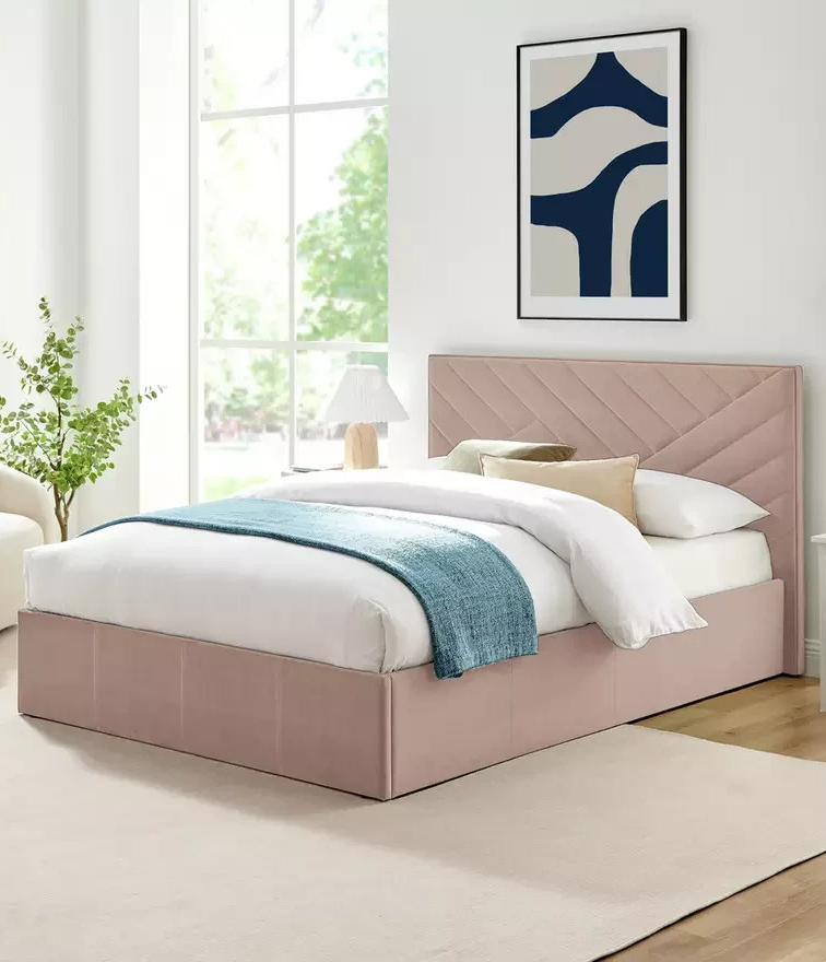 Luca Small Double End Lift Ottoman Bed - Pink (B GRADE 1060)