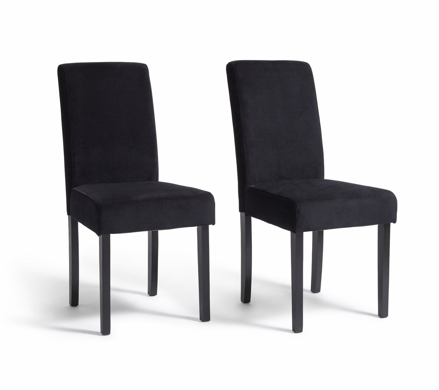Home Midback Pair of Velvet Dining Chair - Black | Elegant Kitchen Accent