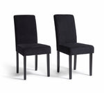 Home Midback Pair of Velvet Dining Chair - Black | Elegant Kitchen Accent