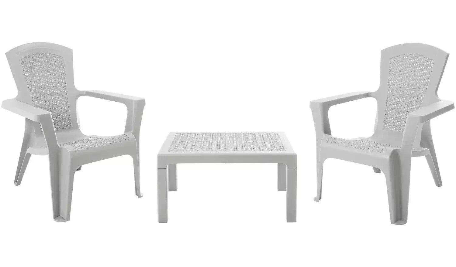 Home Baltimore 2 Seater Plastic Garden Bistro Set | Outdoor Patio Table & Chairs