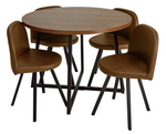 Habitat Nomad Oak Dining Table & 4 Chocolate Chairs | Modern Dining Set for Home