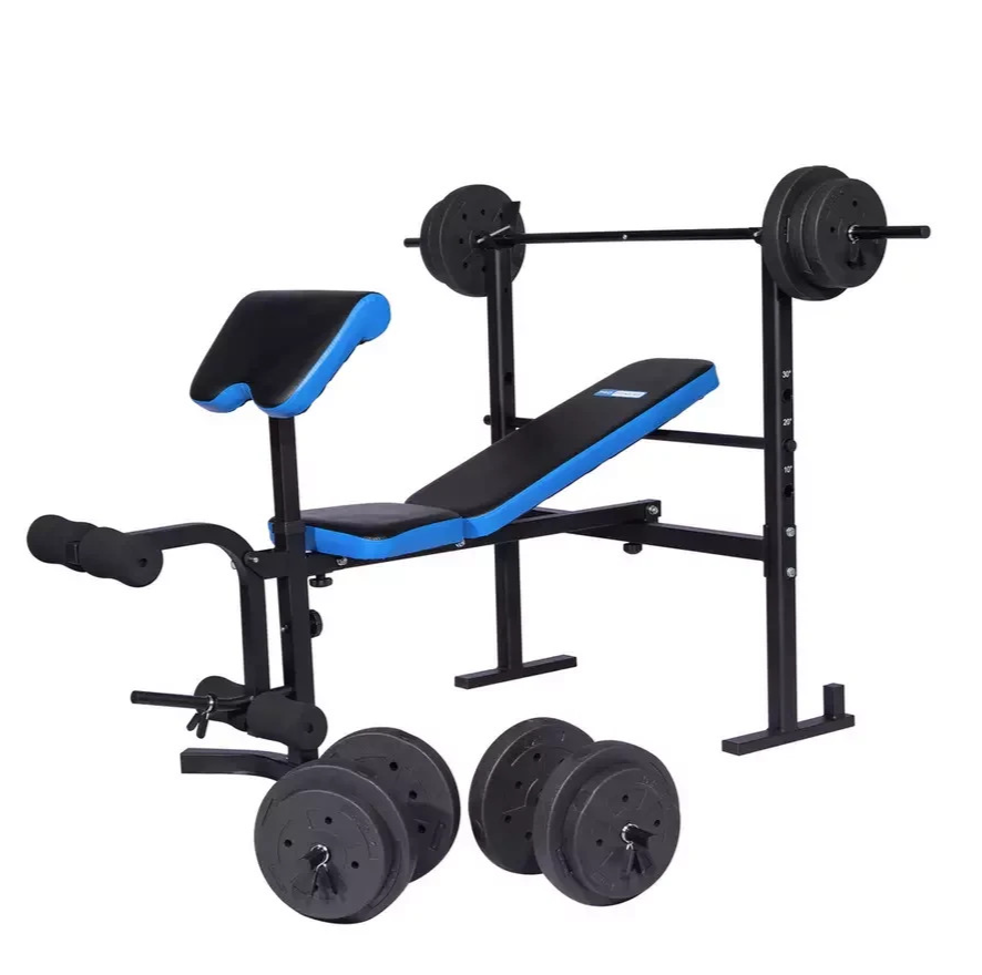 Pro Fitness Folding Workout Bench with 50kg Weight Package | Home Gym Training