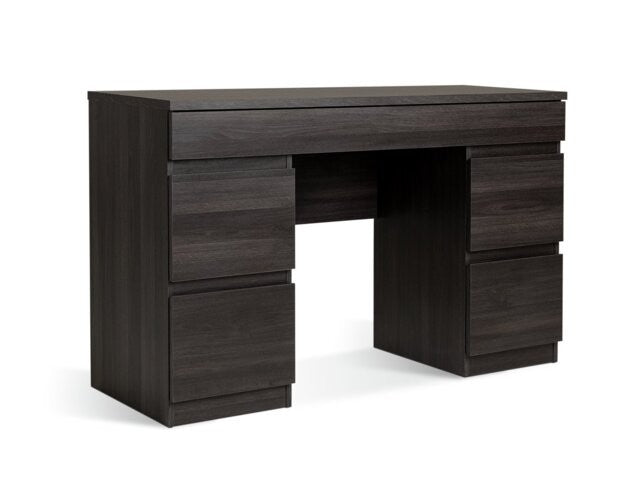 Jenson 5 Drawer Dressing Table Desk - Black Brown (B GRADE 1031.)