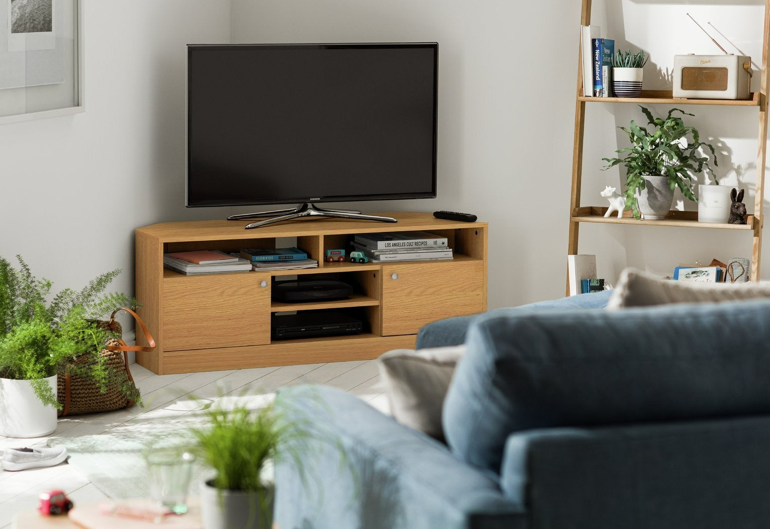 Home Corners 2 Door TV Unit - Natural | TV Stand with Storage
