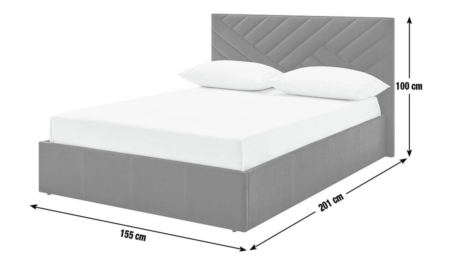 Luca Double End Lift Ottoman Bed - Navy