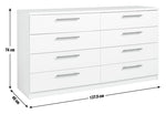 Home Brisbane 8 Drawer Chest - White ( B Grade  56428 )
