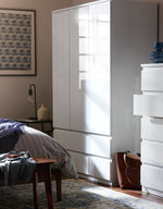 Jenson 3 Door 4 Drawer Wardrobe - Matte White | Organized Living Space (B GRADE)