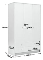 Home Malibu 3 Door 4 Drawer Wardrobe - Grey