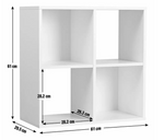 Home Squares 4 Cube Storage Unit Black | Cube Shelving Storage Furniture