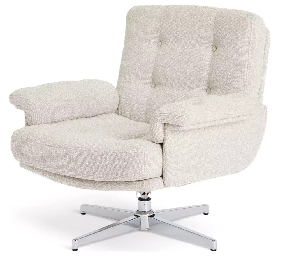 Dawson Fabric Swivel Chair Natural | Accent Lounge Armchair Furniture