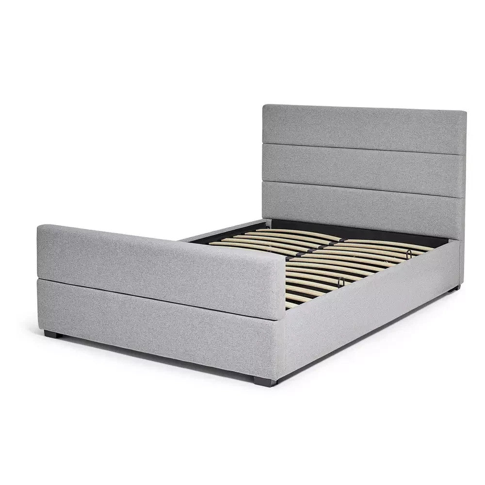 Costa Fabric Double Ottoman Bed Frame - Grey (S)