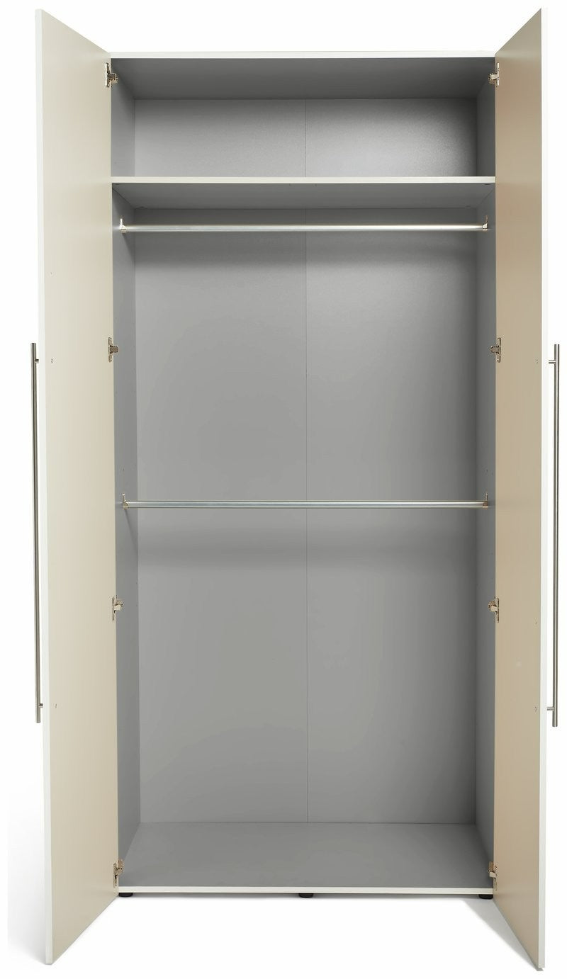 Atlas 2 Door Tall Wardrobe - White | Clean Modern Aesthetic
