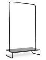 Lorelei Double Clothes Rail Black | Open Wardrobe Garment Storage Rack Furniture